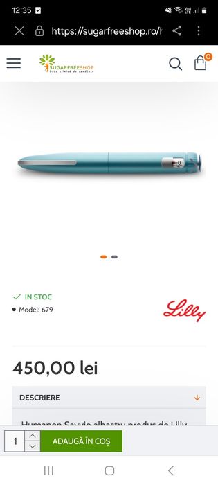 Pen reutilizabil pentru insulina Lilly