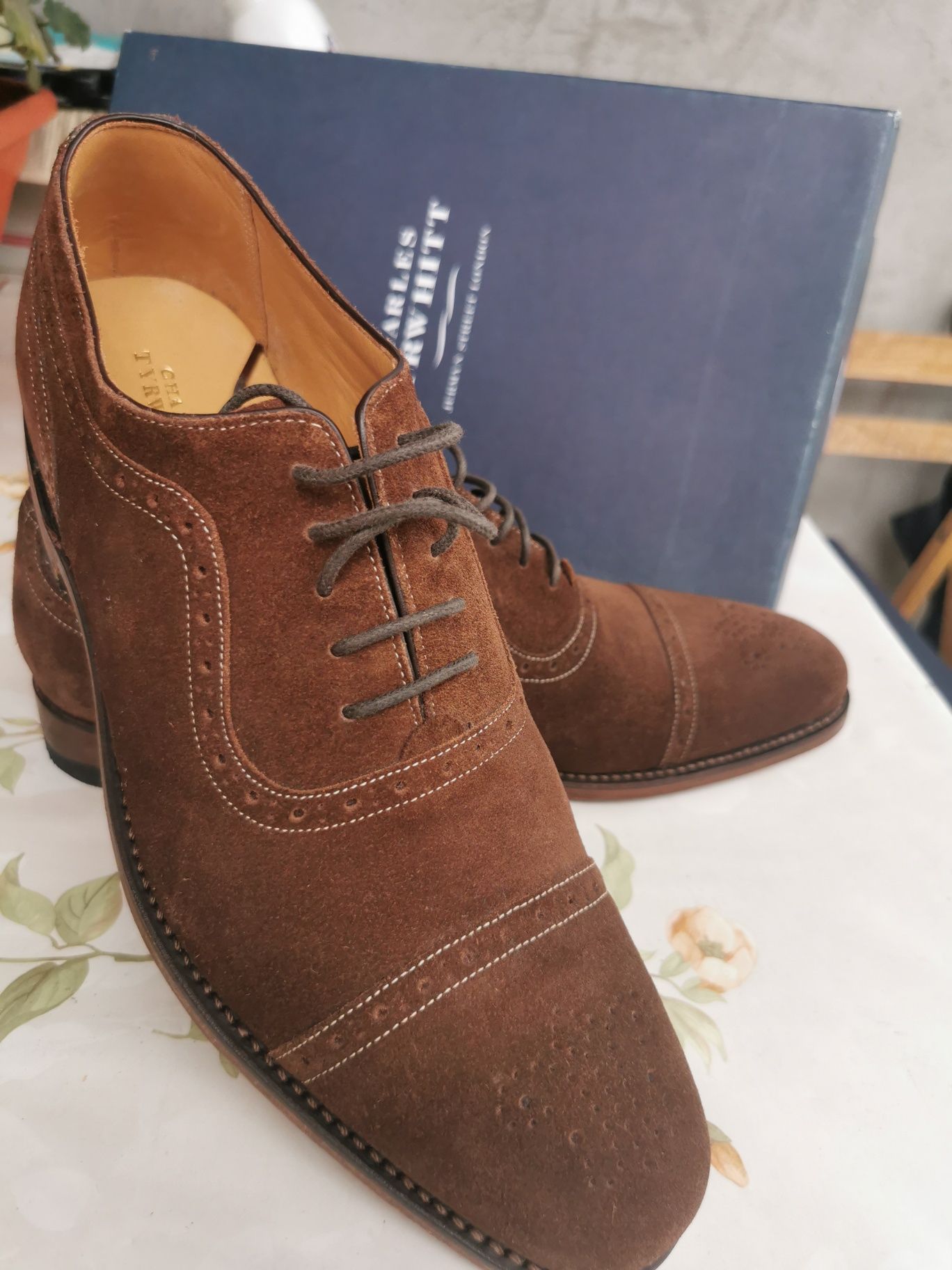 Pantofi piele întoarsă Charles Tyrwhitt NOI ÎN CUTIE