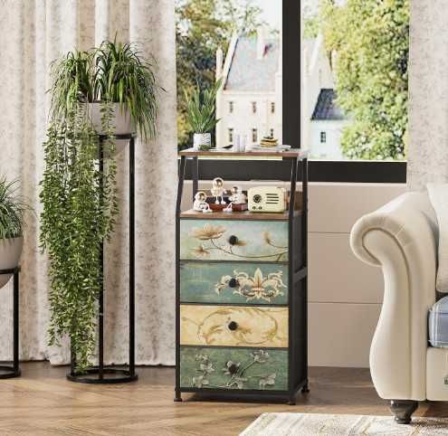 Скрин VEDECASA, скрин с 4 чекмеджета от плат, с отворен рафт