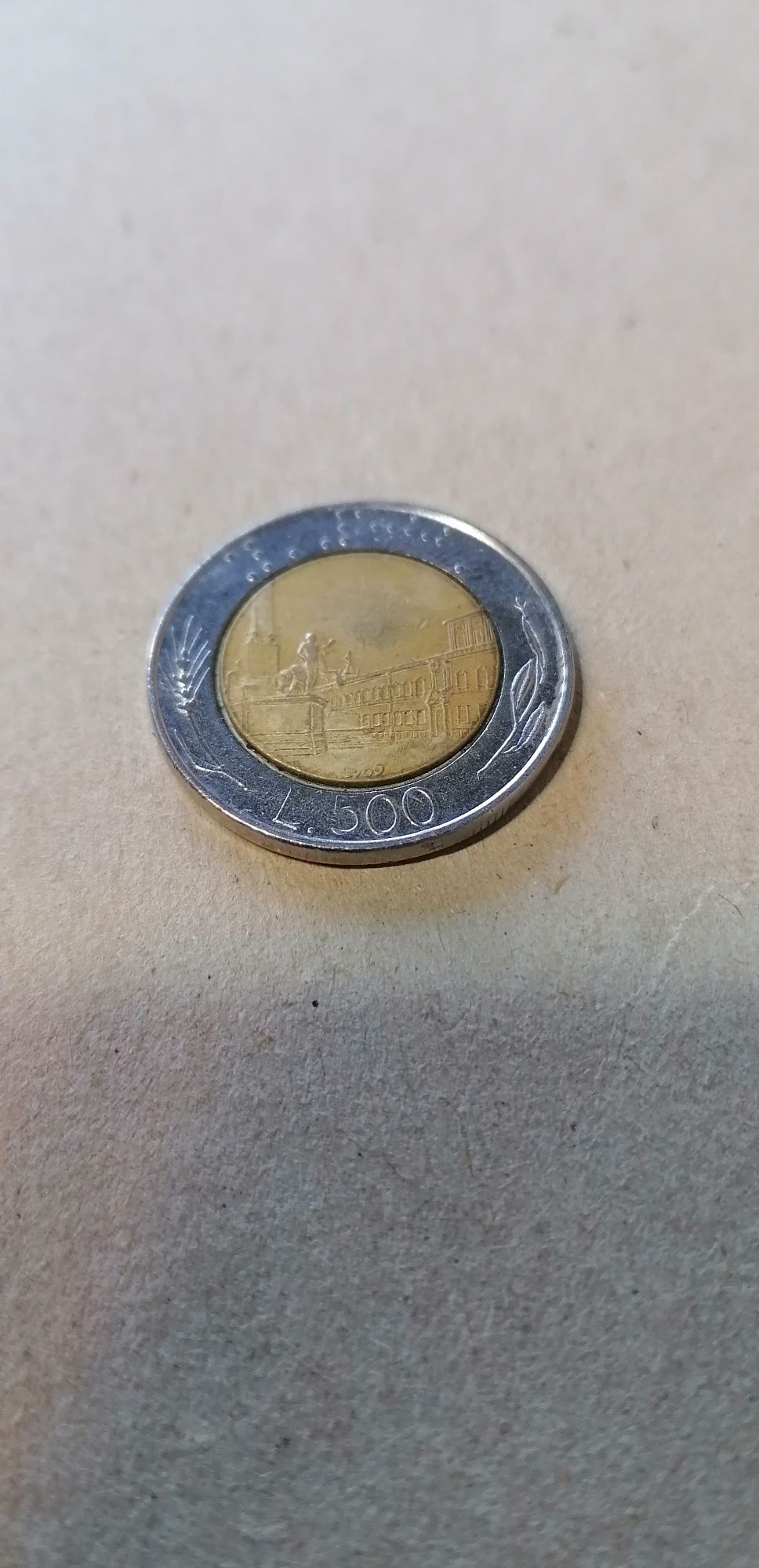 Moneda 500 lire italiene