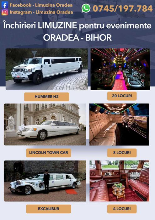 Inchirieri limuzina nunta nunti Oradea Bihor-Hummer,Lincoln,Excalibur