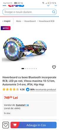 Hoverboard cu boxe Bluetooth