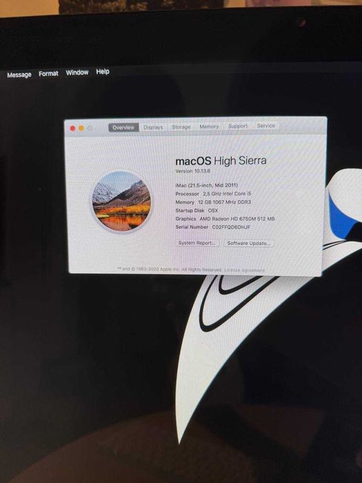 iMac 21.5” Mid 2011 Intel Core i5 2.5 GHz 12GB