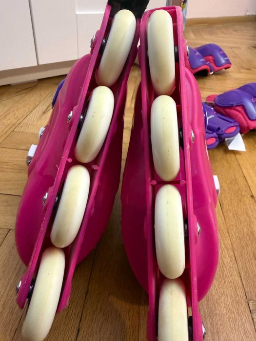 Детски Ролери Play 3 + 3бр. Протектори, Розово/Лилави - 40лв.