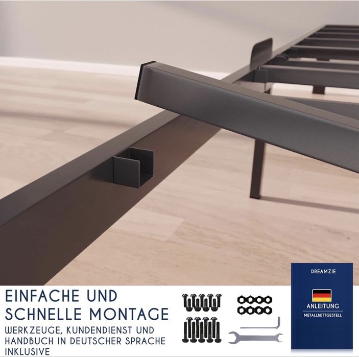 Pat metalic. Nou. 2 buc x. :  90x200 cm