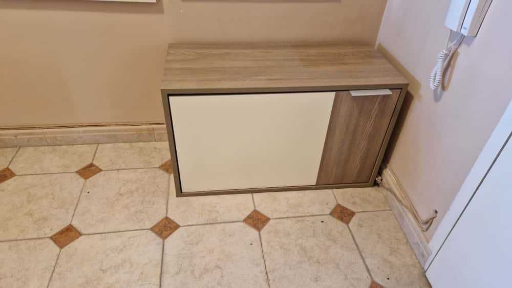 Сет антре: Два шкафа за обувки/чехли, Огледало с рафт, Закачалка