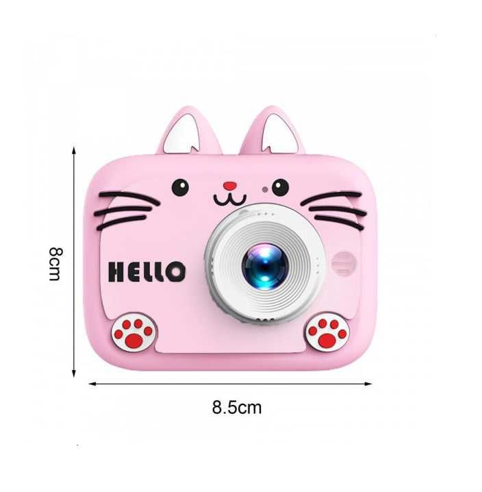 Детски фотоапарат Mercado Trade, За деца, Силиконов кейс, Hello Cat