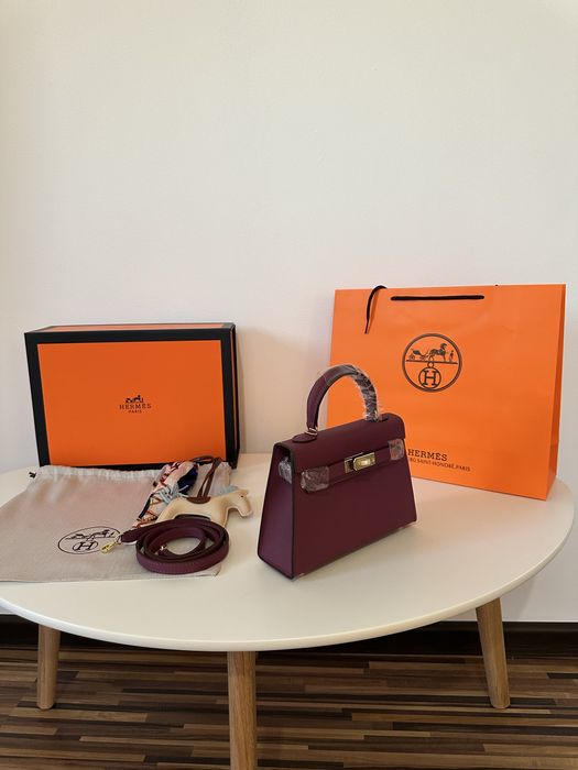 Geanta dama hermes kelly 19cm mov cadou c:69