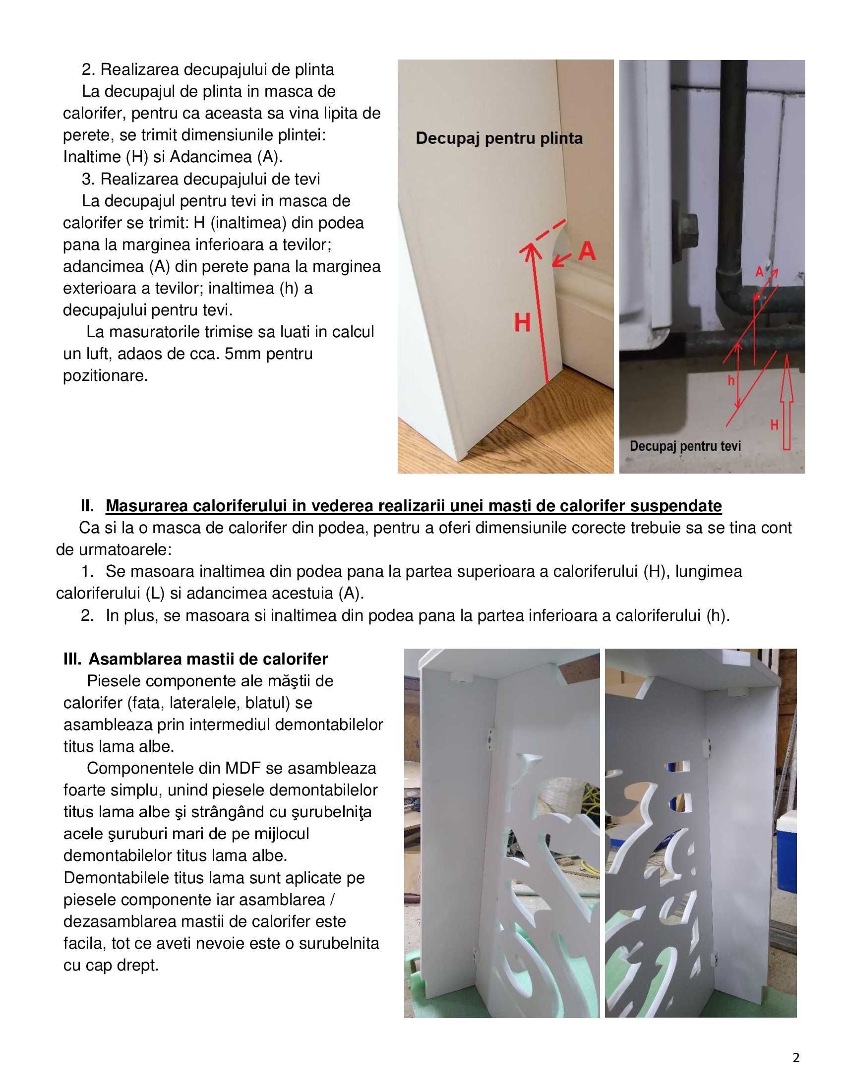 Mască pentru calorifer/radiator, la comandă