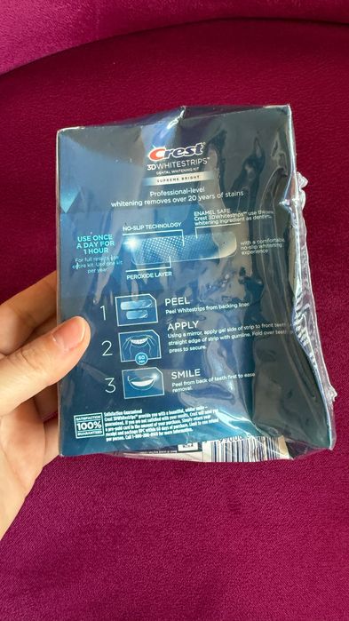 Crest 3D Whitestrips Benzi Plasturi Albire dentara SUPREME 16% peroxid