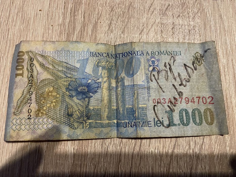Bancnota 1000 Lei Semnata Parazitii