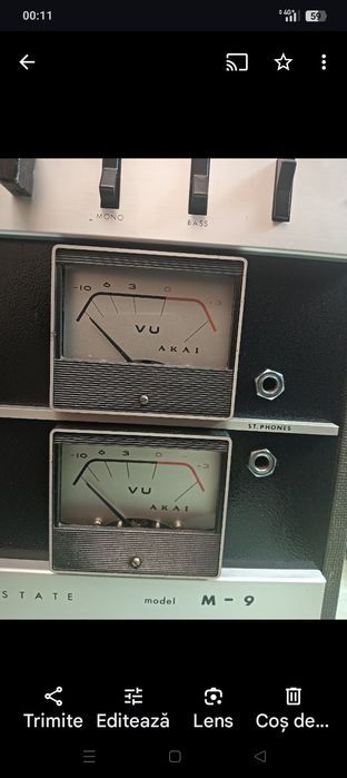 Magnetofon Akai M9 pe tranzistori cu amplificare și difuzoare control