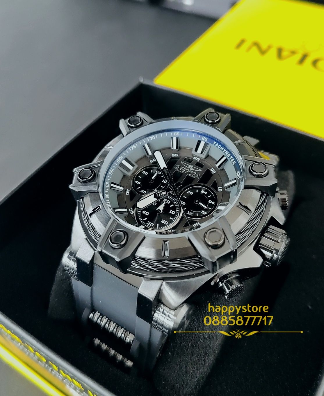 INVICTA Gunmetal Black 52 mm, Инвикта нов ръчен часовник