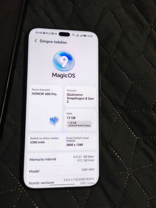 Honor 400 Pro 512gb Negru