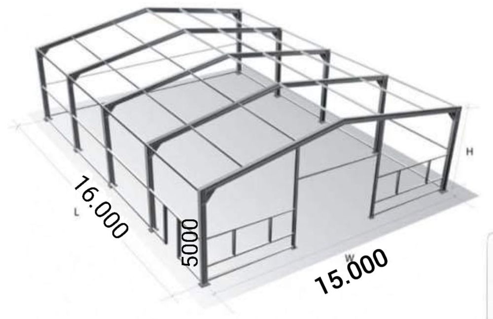 Hala pe structura metalica 8x20