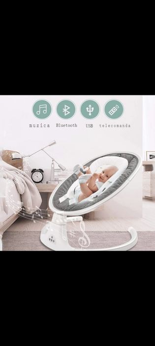 Leagăn Electric Bebeluși, Balansoar pentru bebe cu trepte de legănare,