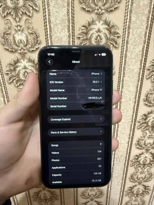 Iphone 11 128gb qora feys turton bor ochilmagan