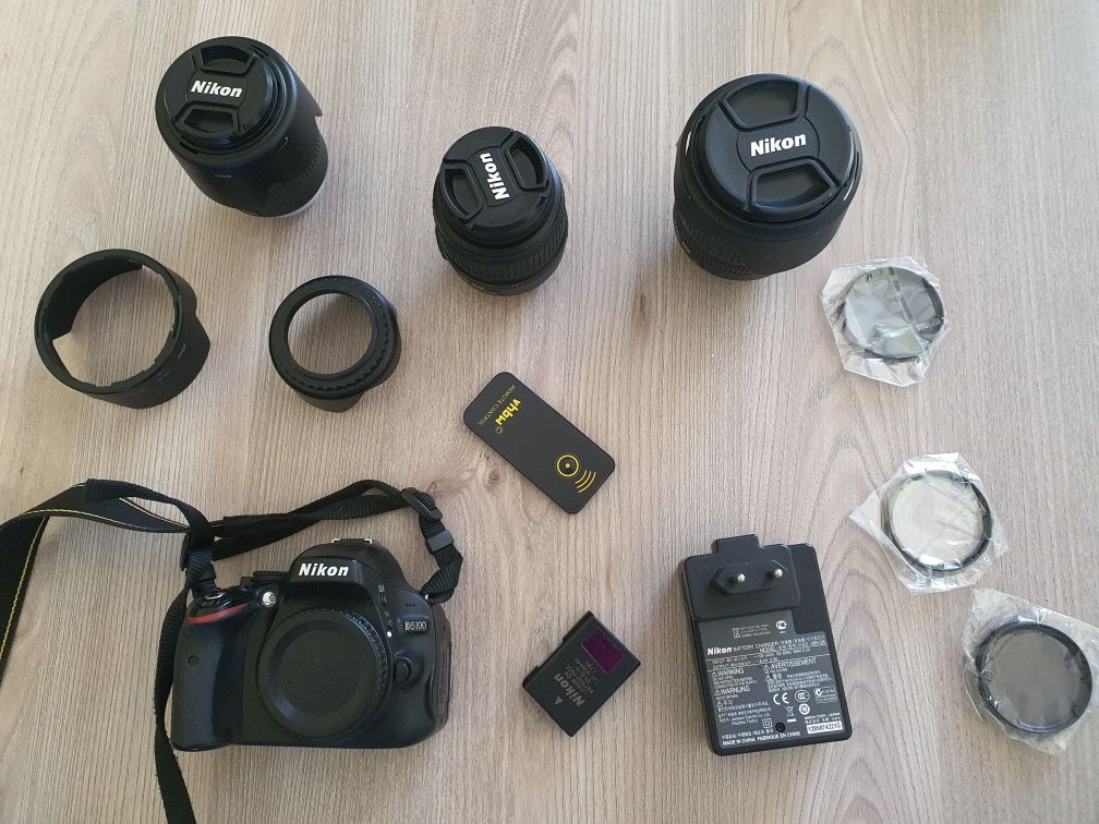 Фотоапарат Nikon 5100 с 3 обектива и аксесоари