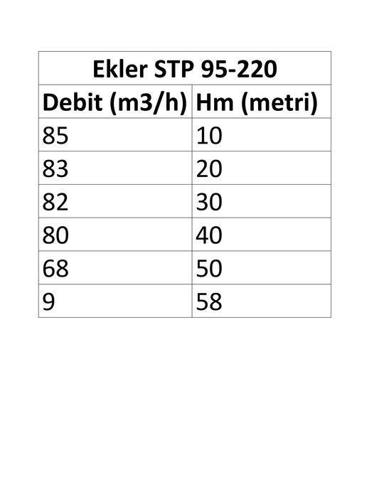 Pompa electrica pt. irigatii Ekler STP 95-220 (3”;  58 m ; 85 m3/h)