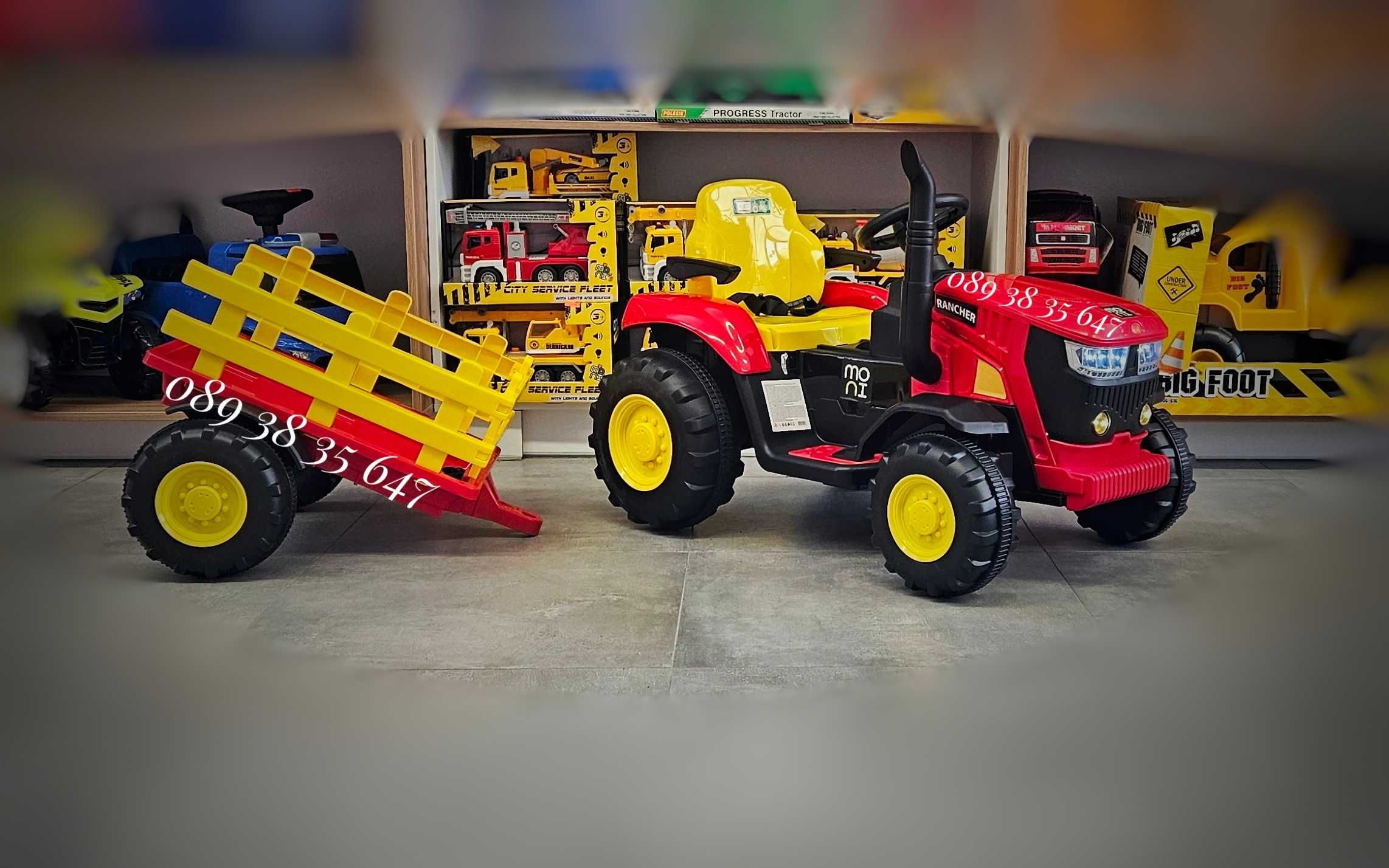 НОВО!Акумулаторен трактор с ремарке Rancher с 12V,дистанционно,USB