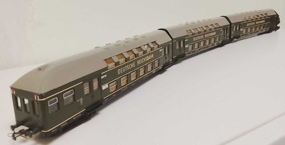 macheta 1:87 rama 4 vagoane etajate  DB H0, SCHICHT, vagon defect