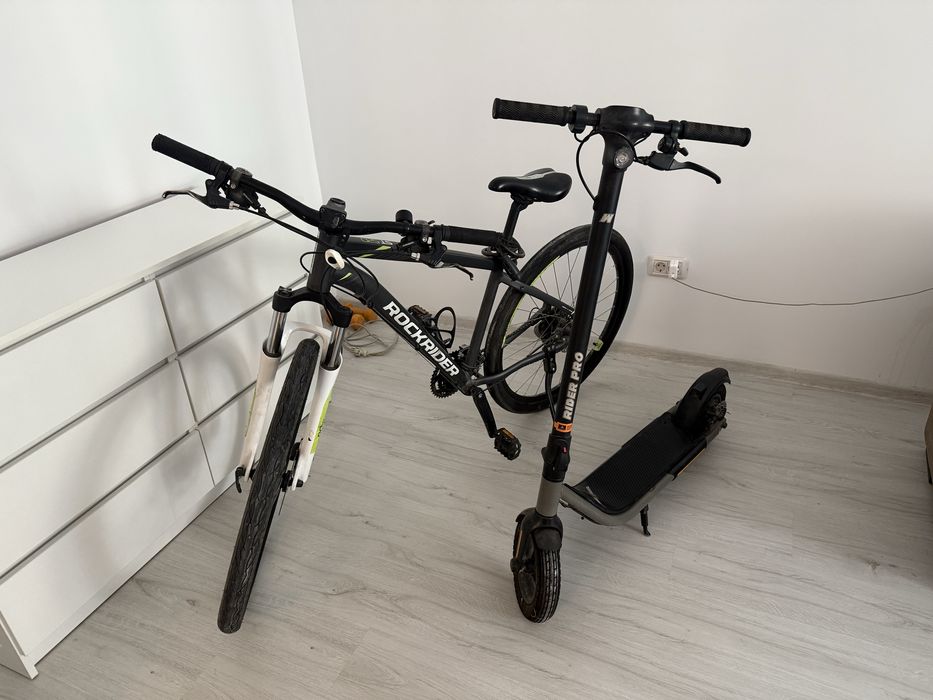 Bicicletă Rockrider ST 520 + Trotinetă Rider Pro Freewheel
