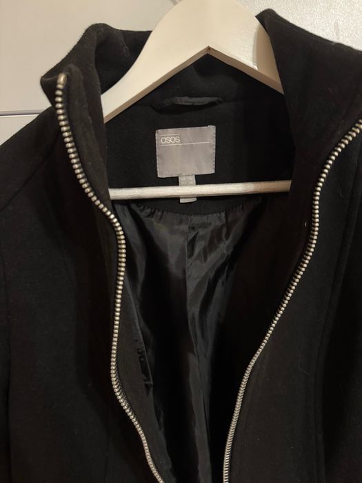 ASOS черно палто с цип