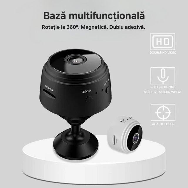 Mini cameră de supraveghere WiFi. Audio/Video.Magnetică.Bază Rotativă