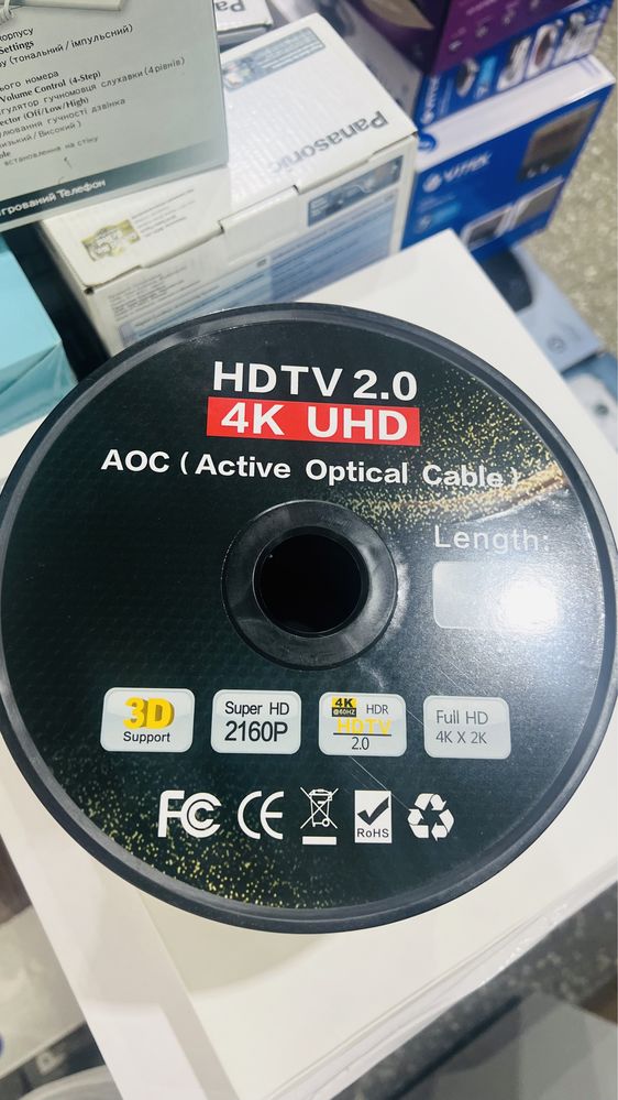 HDMI кабель оптический v2.0 4K HDR 80 метров Optical Fiber Cable