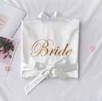 Сатенен халат с надпис “Bride”