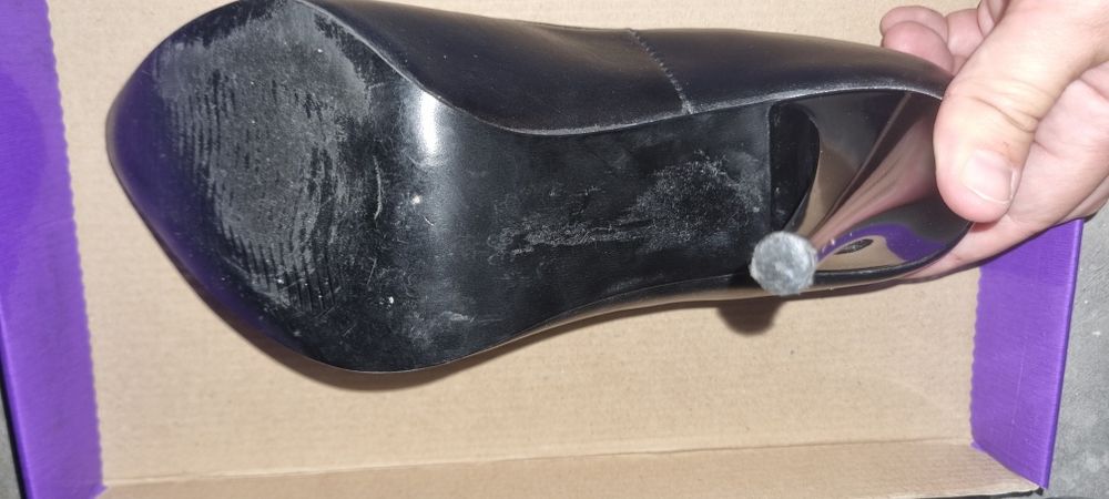 Pantofi negri din piele, Dolly shoes, 38