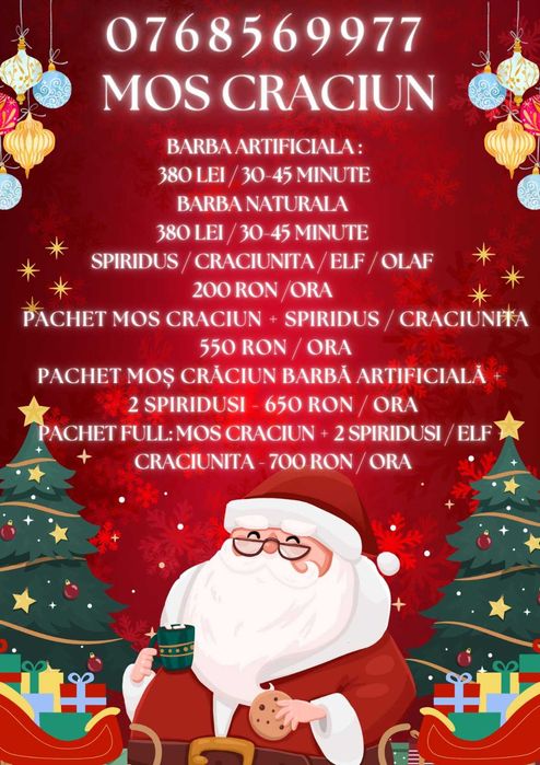 Moș Crăciun și Spiriduși de închiriat