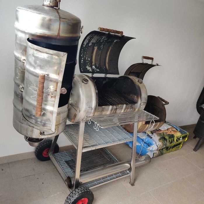 Gratar barbeque bbq butoi smoker afumatoare INOX