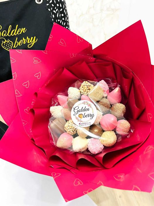 КЛУБНИКА В ШОКОЛДЕ/цветы/розы/букет/сухофрукты/сыйлык