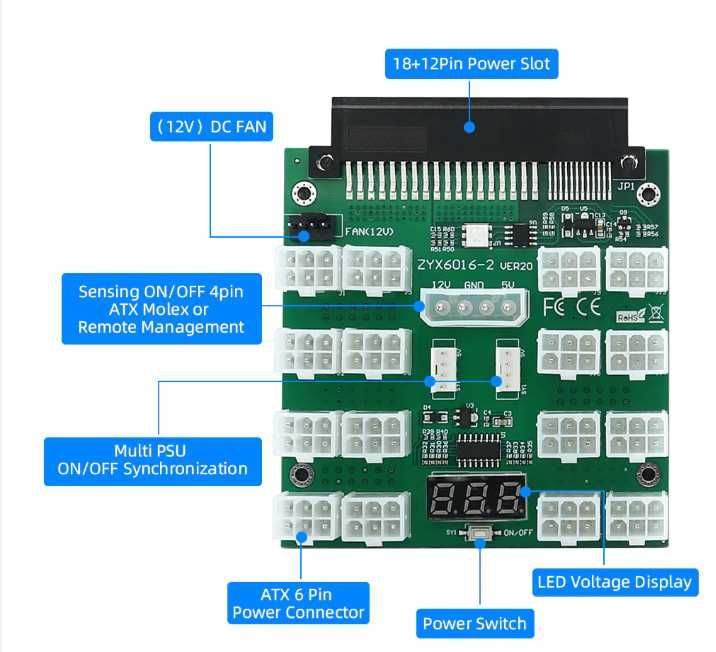 Dell PowerEdge 2000W EPP 80 Plus Patinum Power Supply захранване