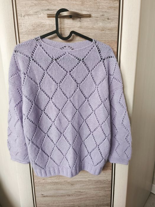 Вязанная кофта из пуха норки сиреневый