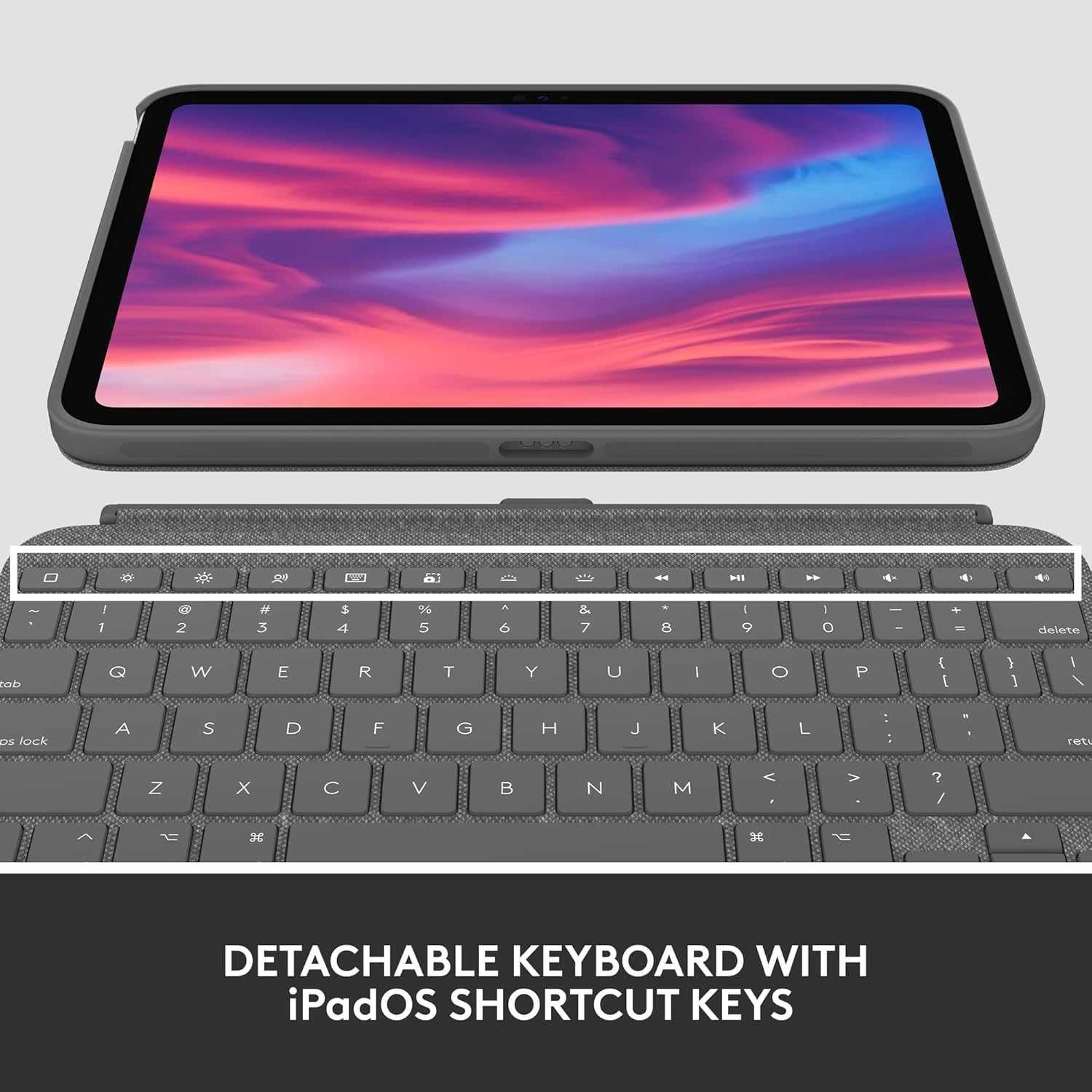 Нов! 2г Гаранция! Logitech Combo Touch iPad 10.9 10.Gen QWERTY - Grey