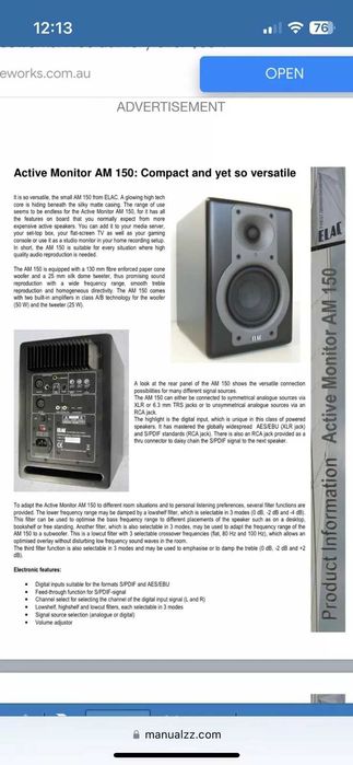 Vând monitoare active ELAC AM 150 alb
