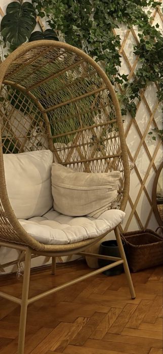 Sezlong/baldachin ratan 83x73x145 cm