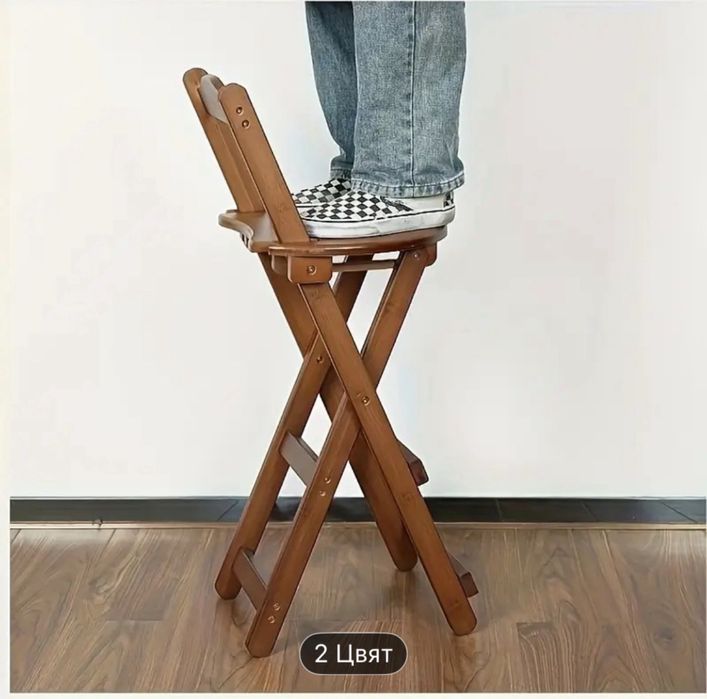 Сгъваем бар стол от бамбук