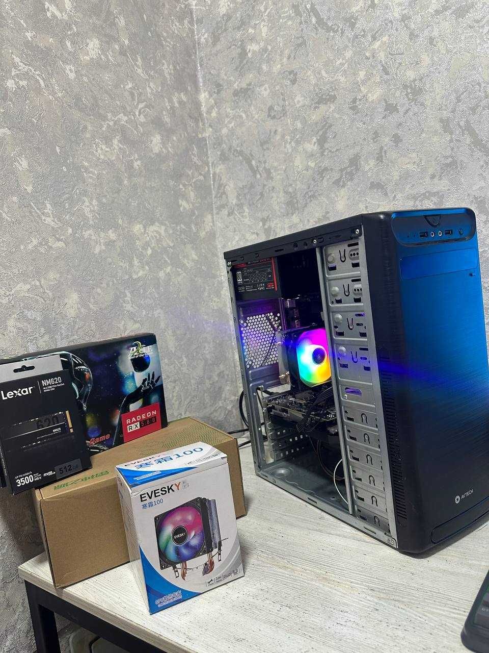 Игровой 10 ядерный кейс/ 16 gb ddr4 /SSD 512gb/  rx 580 8gb