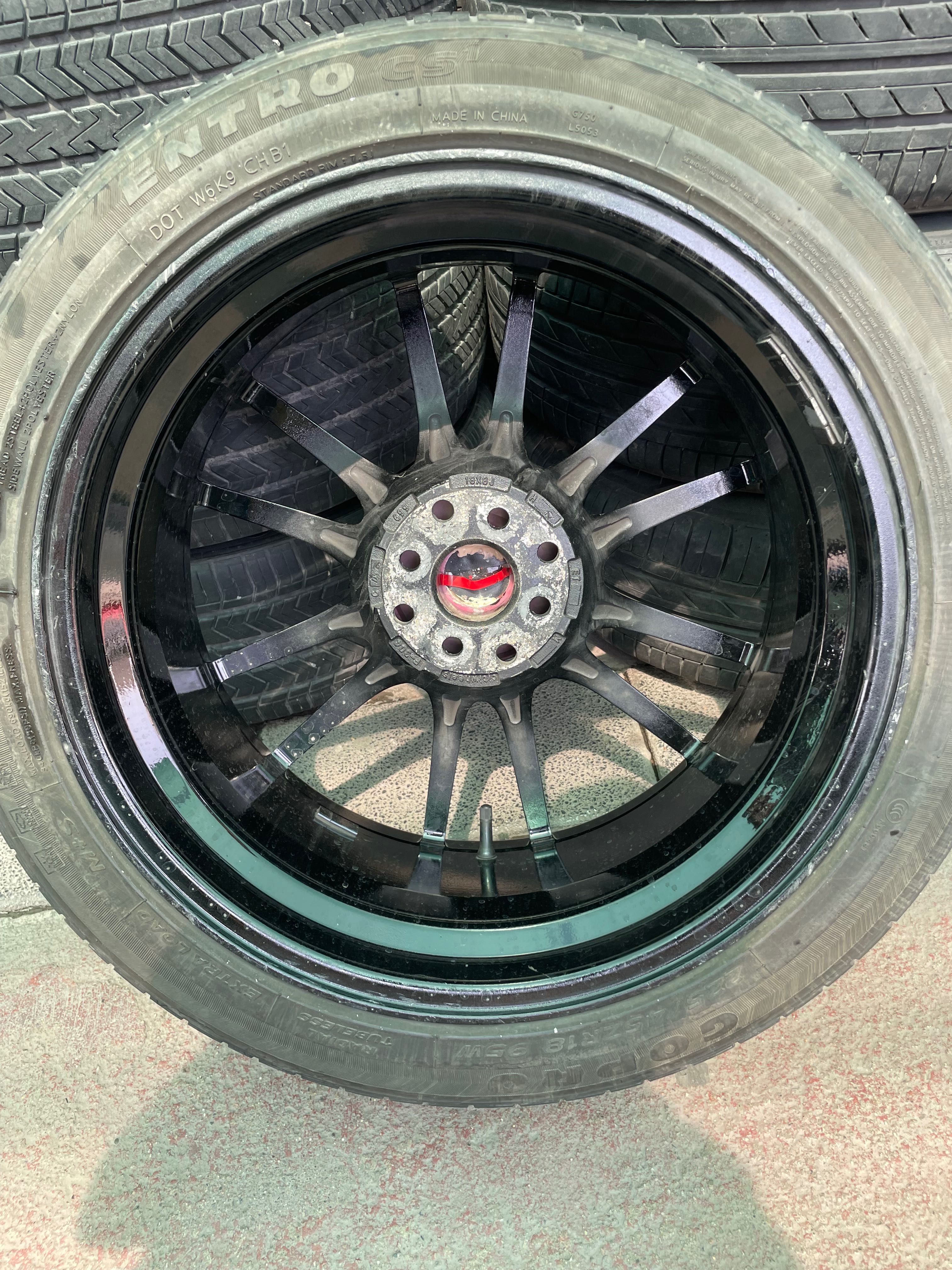 BU/U Qora Saka diska 18R 8J 4/100/114 Gopro Entro CS1 225/45R18
