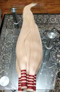 Натуральные волосы блонд 90см