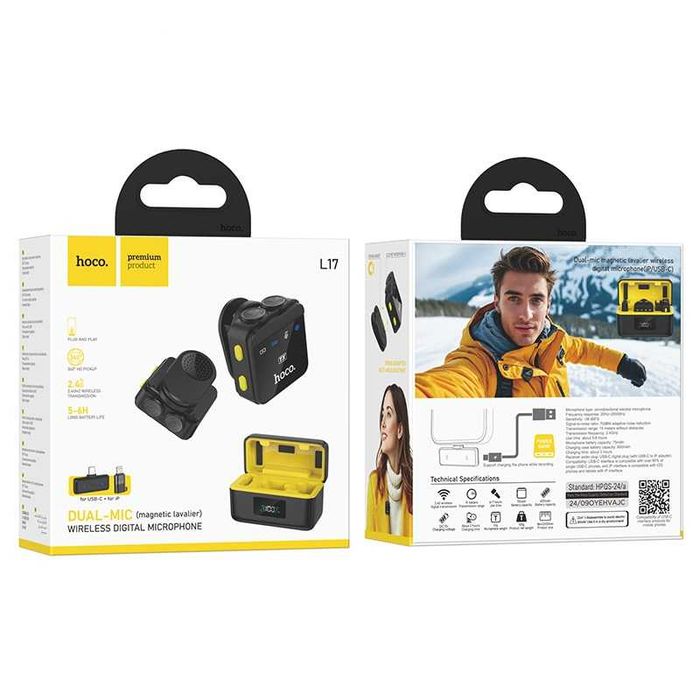 Hoco L17 Dual-Mic — беспроводной двойной микрофон. Есть доставка