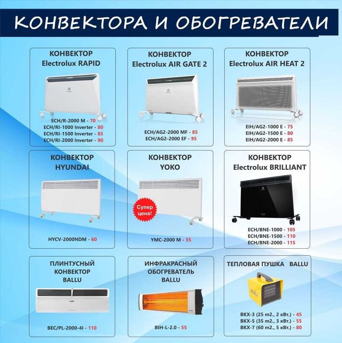 Обогреватель и конвектора