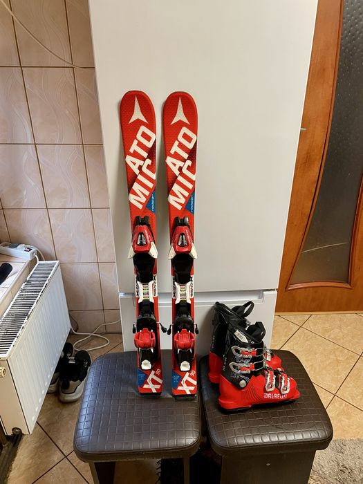 Schiuri copii 90 cm atomic cu clapari  set skiuri