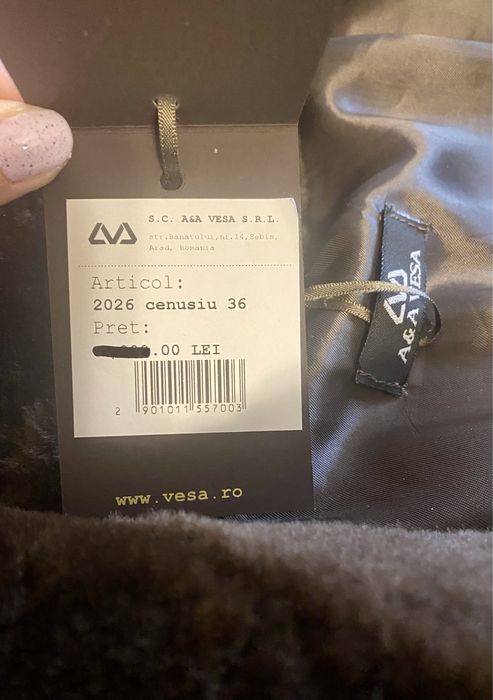 Geaca noua din blana de miel xs/s