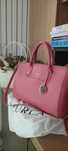 Чанта Furla, кожена, розова