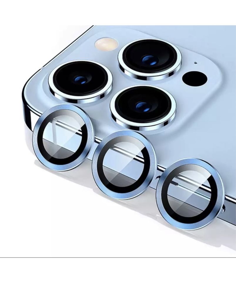 Iphone 13 PRO MAX Mini Folie Sticla Protectie Camera cu Inele Metalice