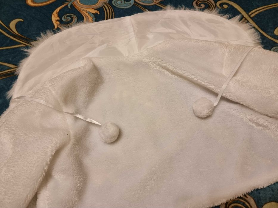 Capa alba din blanita pentru mirese, Capa blana mireasa, M-L